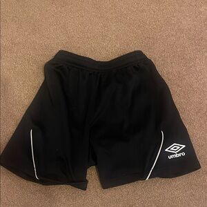 Umbro Black Athletic Shorts with White Accents